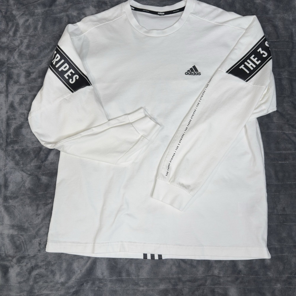 Adidas Men Long Sleeve Shirt 3-Stripe Classics Ribbed Crewneck Hype Streetwear